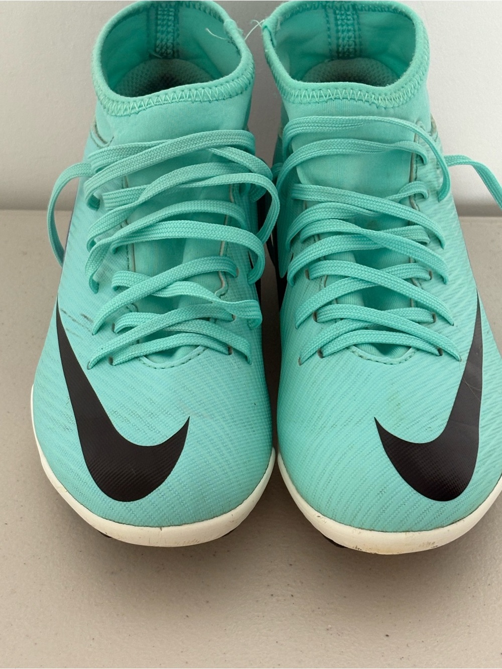 Nike Girl’s Teal Athletic Soccer cleats with Black Swoosh